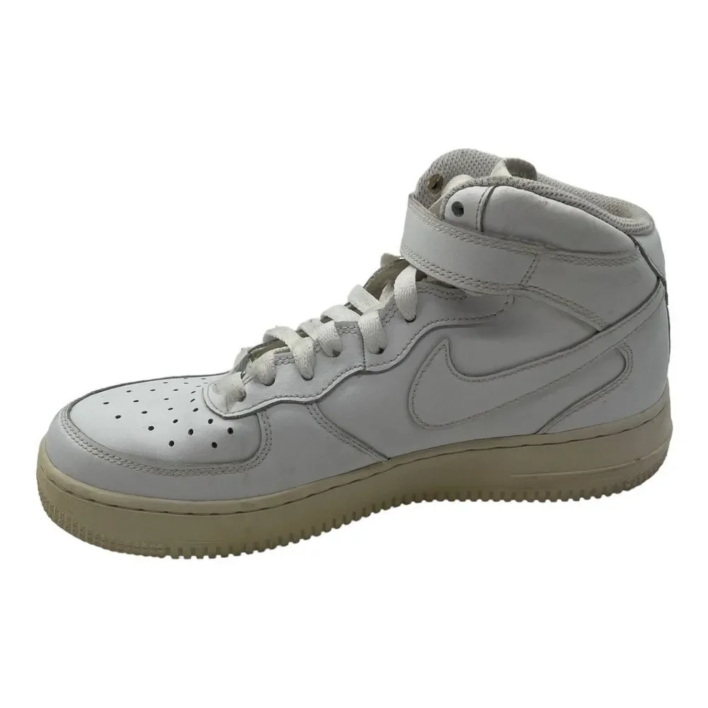 Nike Air Force 1 Mid Sneakers GS Triple White 314195-113 Kids Size 7Y Womens 8.5